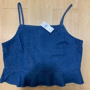 American eagle denim crop top